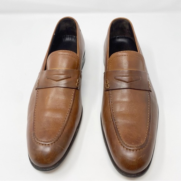 HUGO BOSS Penny Loafers Men\'s Brown Leather Dress Highline Slip On main image 12